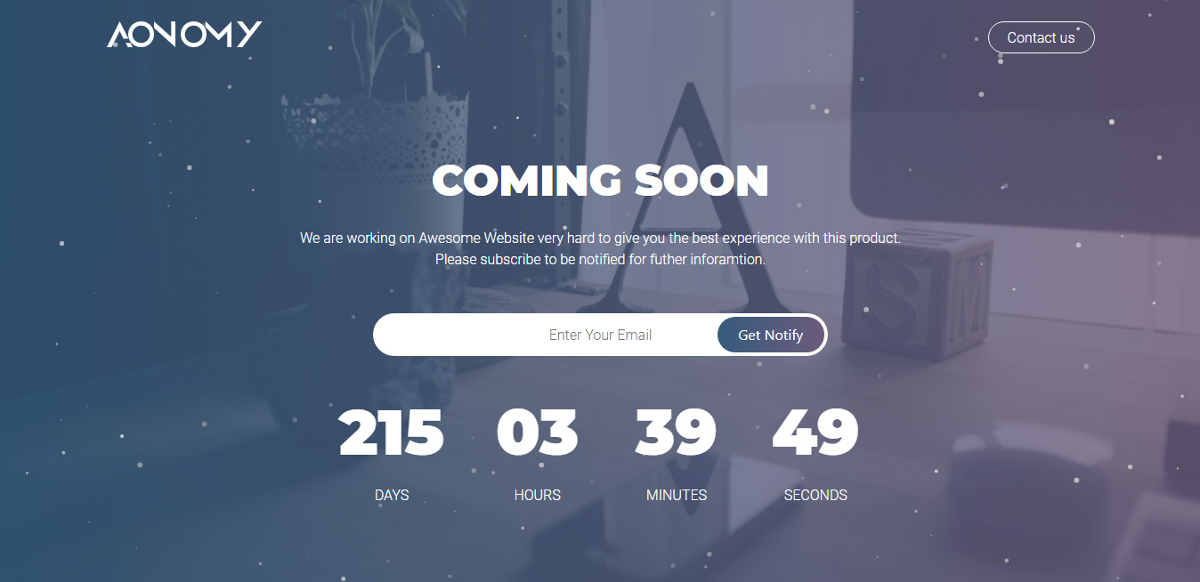 The coming soon star header.