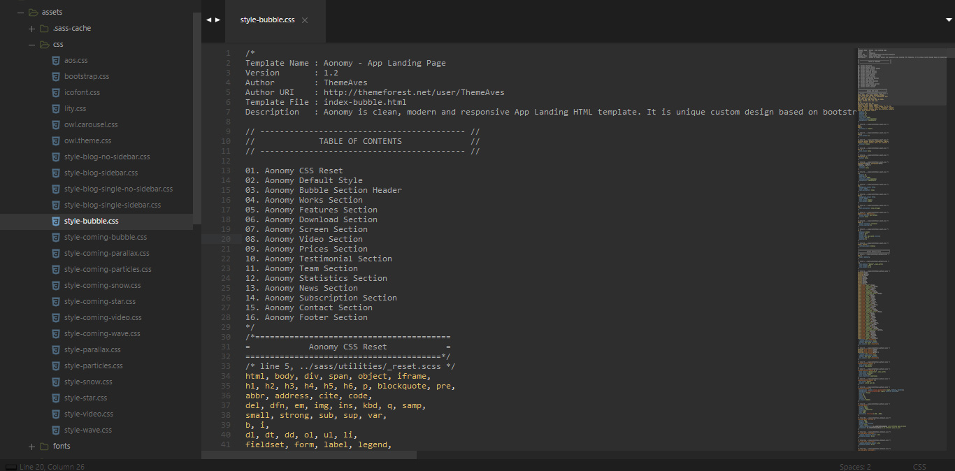 The CSS directory.