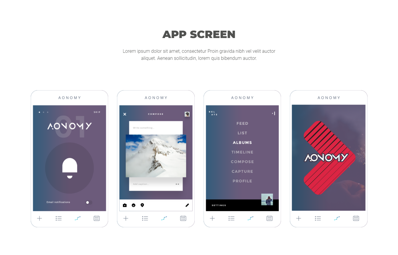 The app screen section as shipped.