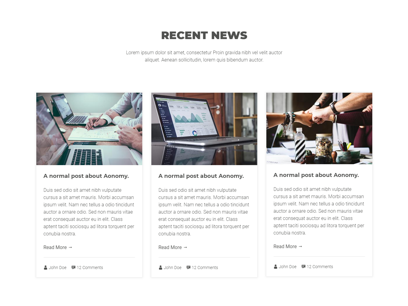 The news section as shipped.