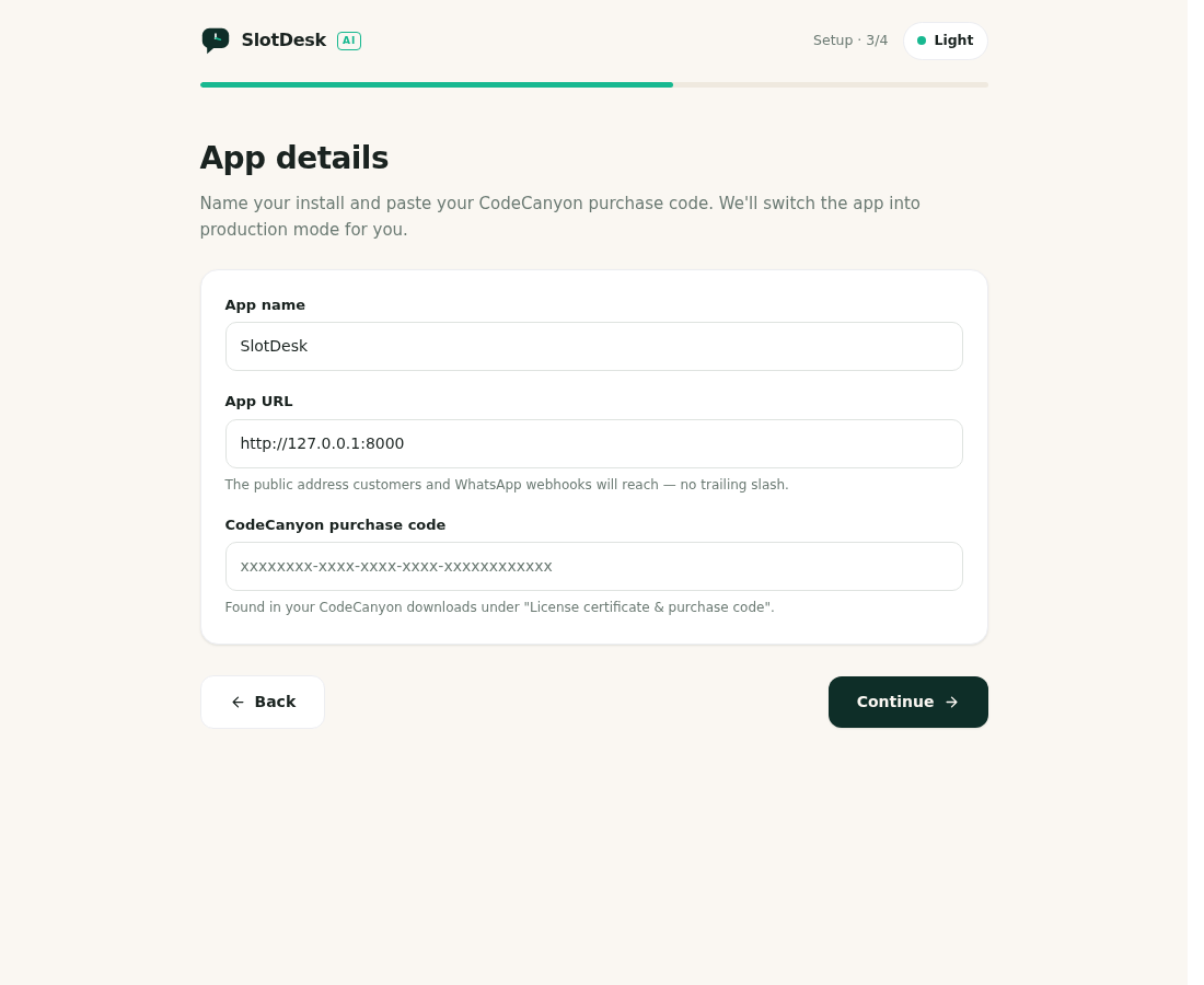 App details.