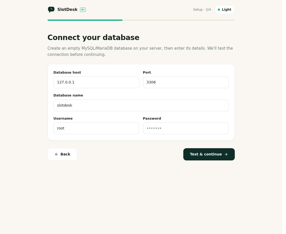 The database step.