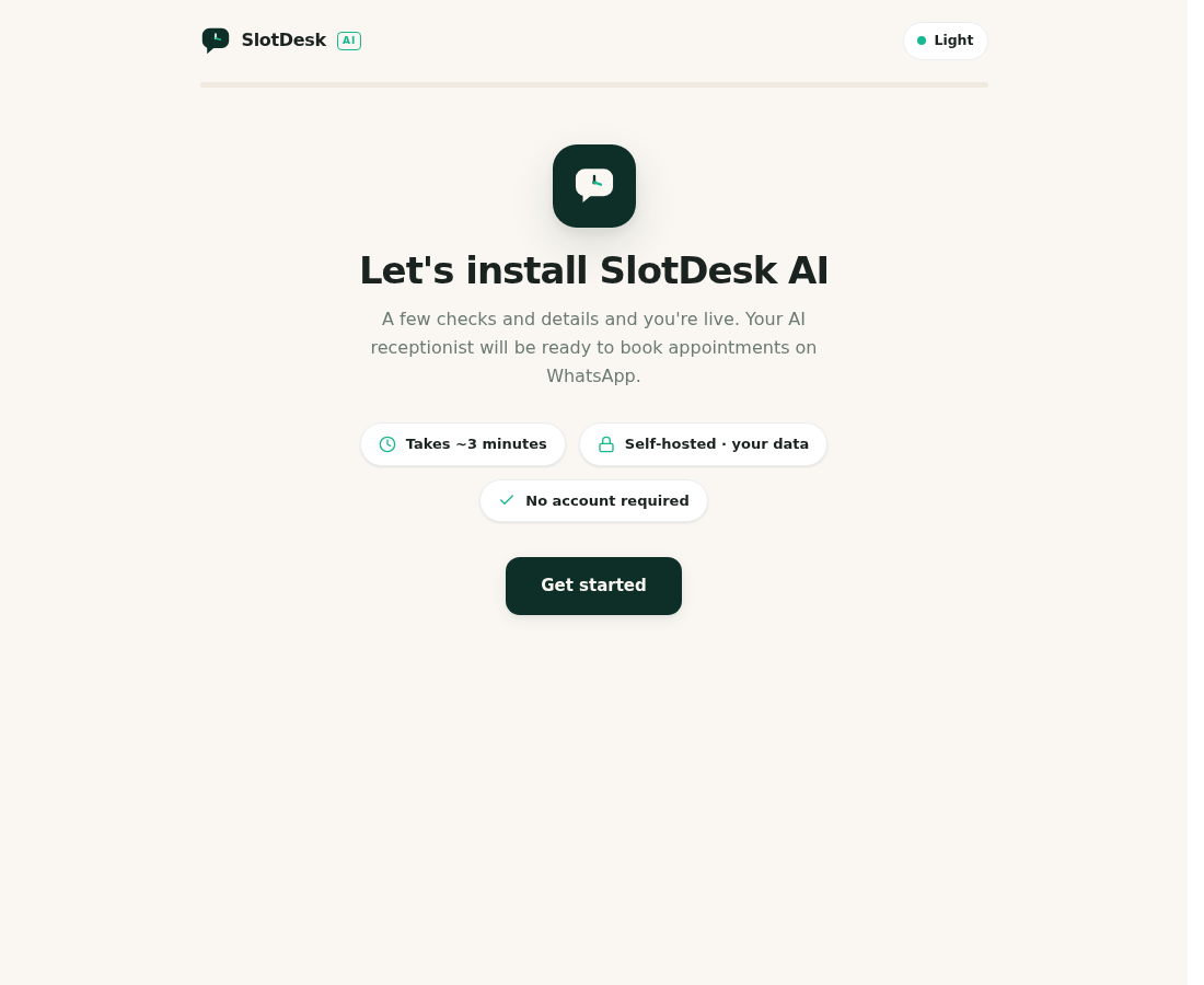 The installer's welcome screen.