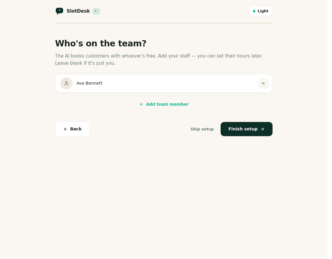 Adding staff.